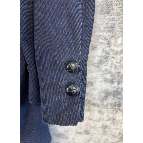 Retro Vtg 3 Piece Navy Blue Corduroy Suit 44R Blazer 40x32 Pants - Picture 11 of 12